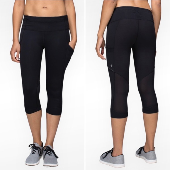 lululemon athletica Pants - Lululemon Run For Fun Crop Tights *Reflective | Black | Size US 6